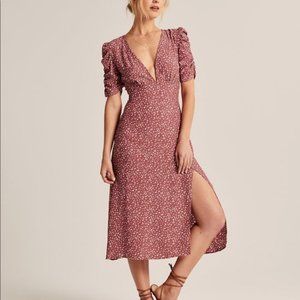 Abercrombie Cinched Sleeve Midi Dress